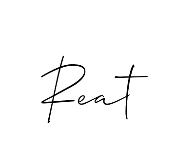 Make a beautiful signature design for name Reat. With this signature (Allison_Script) style, you can create a handwritten signature for free. Reat signature style 2 images and pictures png