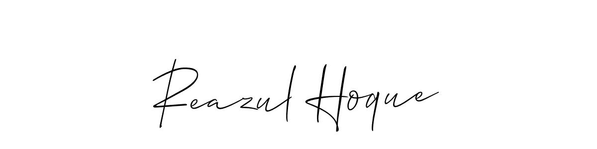 How to make Reazul Hoque name signature. Use Allison_Script style for creating short signs online. This is the latest handwritten sign. Reazul Hoque signature style 2 images and pictures png