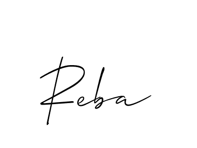 Create a beautiful signature design for name Reba. With this signature (Allison_Script) fonts, you can make a handwritten signature for free. Reba signature style 2 images and pictures png