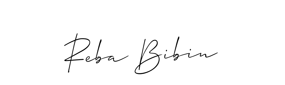 You should practise on your own different ways (Allison_Script) to write your name (Reba Bibin) in signature. don't let someone else do it for you. Reba Bibin signature style 2 images and pictures png