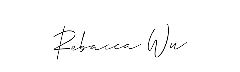 Rebacca Wu stylish signature style. Best Handwritten Sign (Allison_Script) for my name. Handwritten Signature Collection Ideas for my name Rebacca Wu. Rebacca Wu signature style 2 images and pictures png