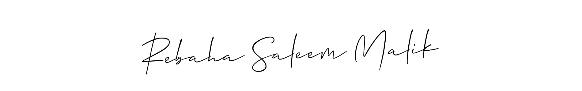 How to make Rebaha Saleem Malik signature? Allison_Script is a professional autograph style. Create handwritten signature for Rebaha Saleem Malik name. Rebaha Saleem Malik signature style 2 images and pictures png