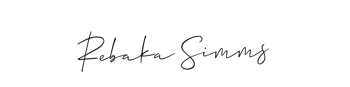 Once you've used our free online signature maker to create your best signature Allison_Script style, it's time to enjoy all of the benefits that Rebaka Simms name signing documents. Rebaka Simms signature style 2 images and pictures png