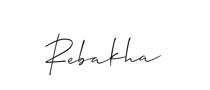 Rebakha stylish signature style. Best Handwritten Sign (Allison_Script) for my name. Handwritten Signature Collection Ideas for my name Rebakha. Rebakha signature style 2 images and pictures png