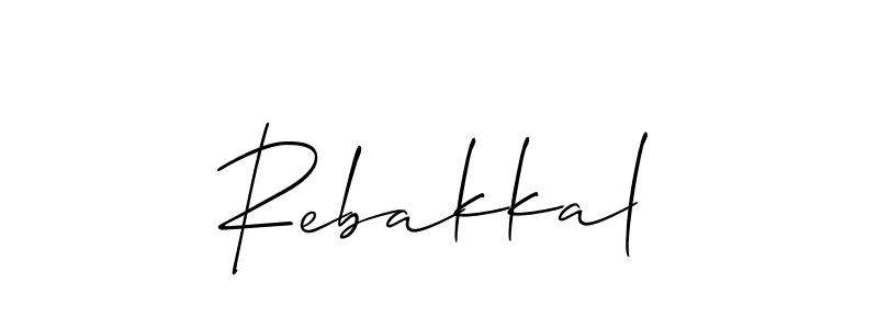 Allison_Script is a professional signature style that is perfect for those who want to add a touch of class to their signature. It is also a great choice for those who want to make their signature more unique. Get Rebakkal name to fancy signature for free. Rebakkal signature style 2 images and pictures png