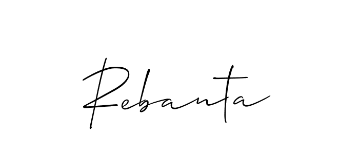 Make a beautiful signature design for name Rebanta. With this signature (Allison_Script) style, you can create a handwritten signature for free. Rebanta signature style 2 images and pictures png
