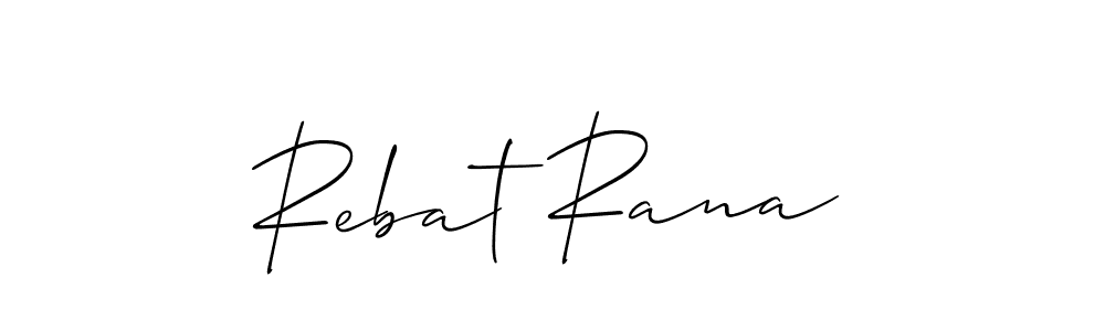 if you are searching for the best signature style for your name Rebat Rana. so please give up your signature search. here we have designed multiple signature styles  using Allison_Script. Rebat Rana signature style 2 images and pictures png