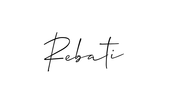Also we have Rebati name is the best signature style. Create professional handwritten signature collection using Allison_Script autograph style. Rebati signature style 2 images and pictures png