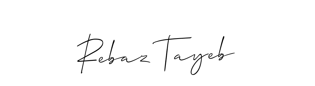 How to make Rebaz Tayeb signature? Allison_Script is a professional autograph style. Create handwritten signature for Rebaz Tayeb name. Rebaz Tayeb signature style 2 images and pictures png