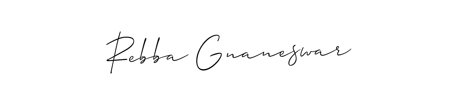 This is the best signature style for the Rebba Gnaneswar name. Also you like these signature font (Allison_Script). Mix name signature. Rebba Gnaneswar signature style 2 images and pictures png