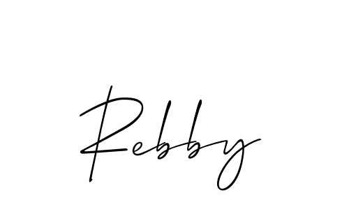 Allison_Script is a professional signature style that is perfect for those who want to add a touch of class to their signature. It is also a great choice for those who want to make their signature more unique. Get Rebby name to fancy signature for free. Rebby signature style 2 images and pictures png