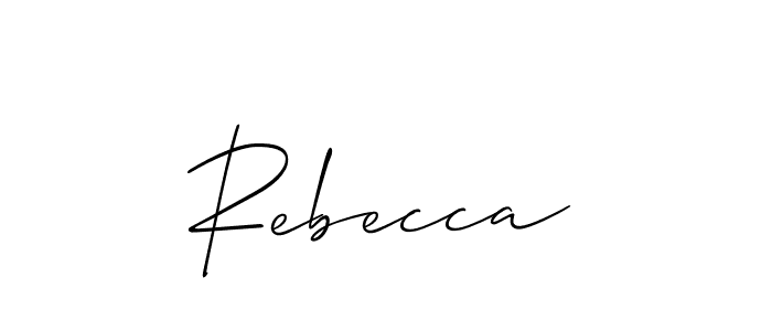 How to make Rebecca signature? Allison_Script is a professional autograph style. Create handwritten signature for Rebecca name. Rebecca signature style 2 images and pictures png