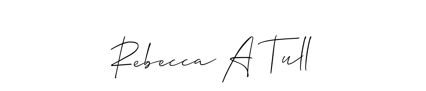 Also You can easily find your signature by using the search form. We will create Rebecca A Tull name handwritten signature images for you free of cost using Allison_Script sign style. Rebecca A Tull signature style 2 images and pictures png