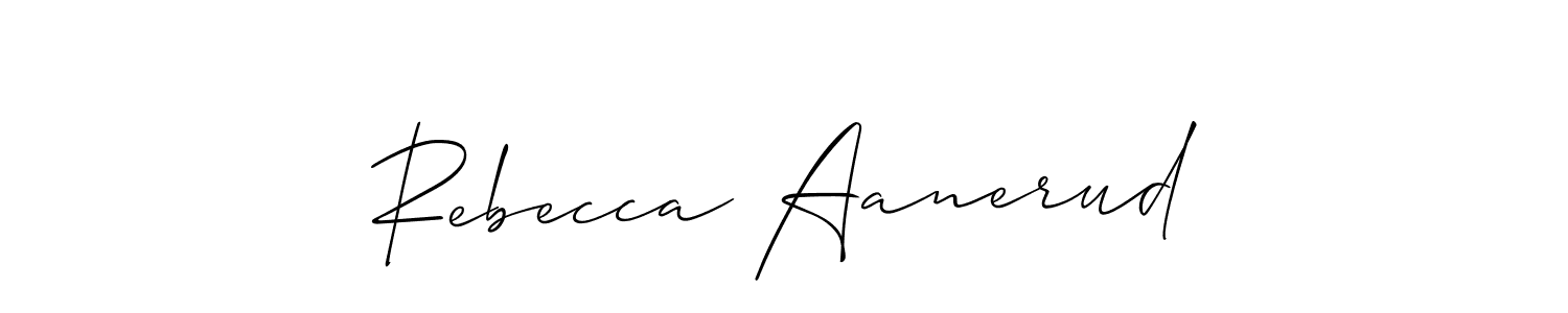 You should practise on your own different ways (Allison_Script) to write your name (Rebecca Aanerud) in signature. don't let someone else do it for you. Rebecca Aanerud signature style 2 images and pictures png