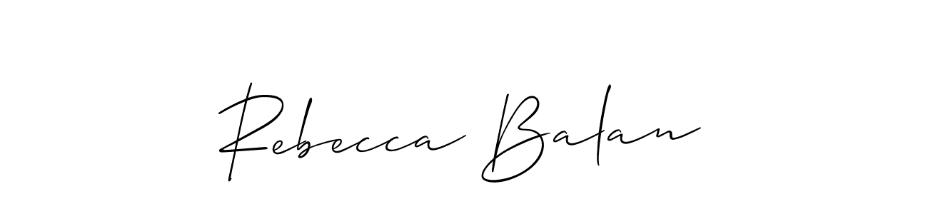 This is the best signature style for the Rebecca Balan name. Also you like these signature font (Allison_Script). Mix name signature. Rebecca Balan signature style 2 images and pictures png