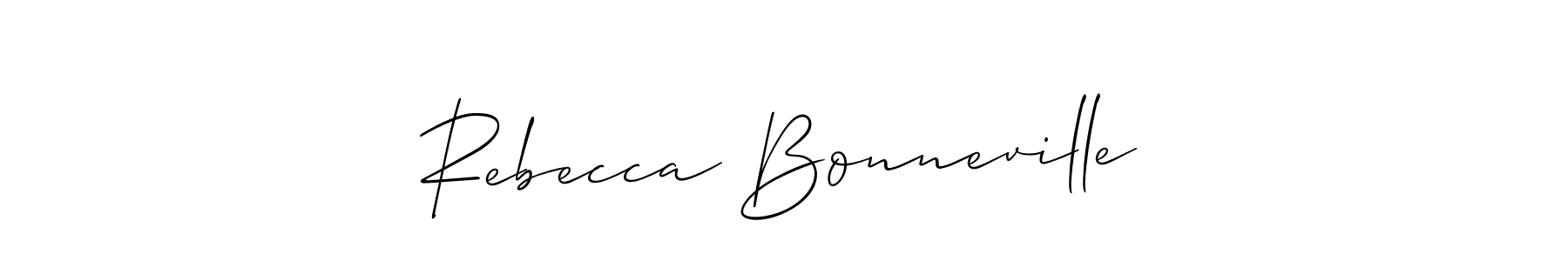 It looks lik you need a new signature style for name Rebecca Bonneville. Design unique handwritten (Allison_Script) signature with our free signature maker in just a few clicks. Rebecca Bonneville signature style 2 images and pictures png
