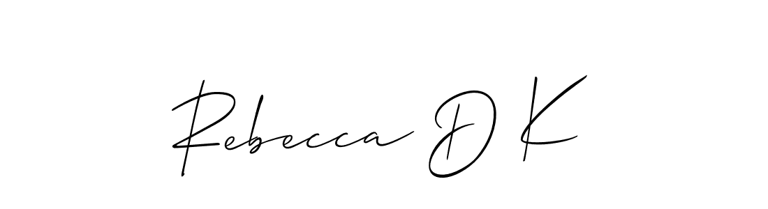 How to Draw Rebecca D K signature style? Allison_Script is a latest design signature styles for name Rebecca D K. Rebecca D K signature style 2 images and pictures png