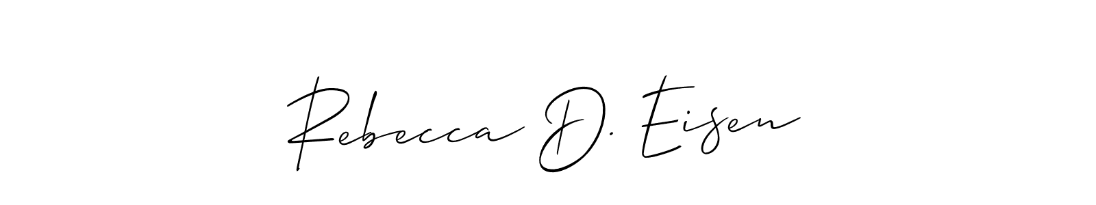 Similarly Allison_Script is the best handwritten signature design. Signature creator online .You can use it as an online autograph creator for name Rebecca D. Eisen. Rebecca D. Eisen signature style 2 images and pictures png
