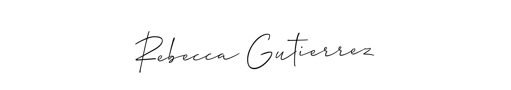 How to make Rebecca Gutierrez name signature. Use Allison_Script style for creating short signs online. This is the latest handwritten sign. Rebecca Gutierrez signature style 2 images and pictures png
