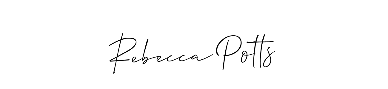 It looks lik you need a new signature style for name Rebecca Potts. Design unique handwritten (Allison_Script) signature with our free signature maker in just a few clicks. Rebecca Potts signature style 2 images and pictures png