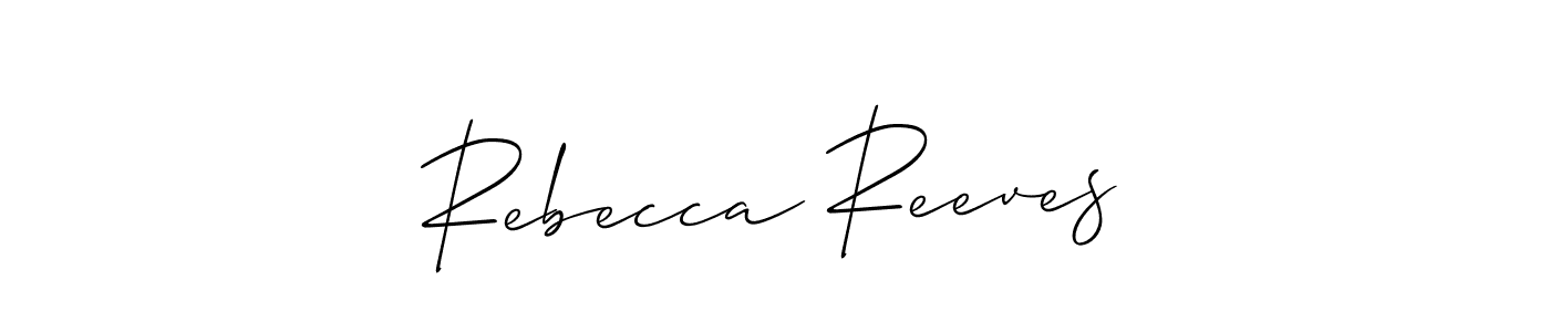 The best way (Allison_Script) to make a short signature is to pick only two or three words in your name. The name Rebecca Reeves include a total of six letters. For converting this name. Rebecca Reeves signature style 2 images and pictures png