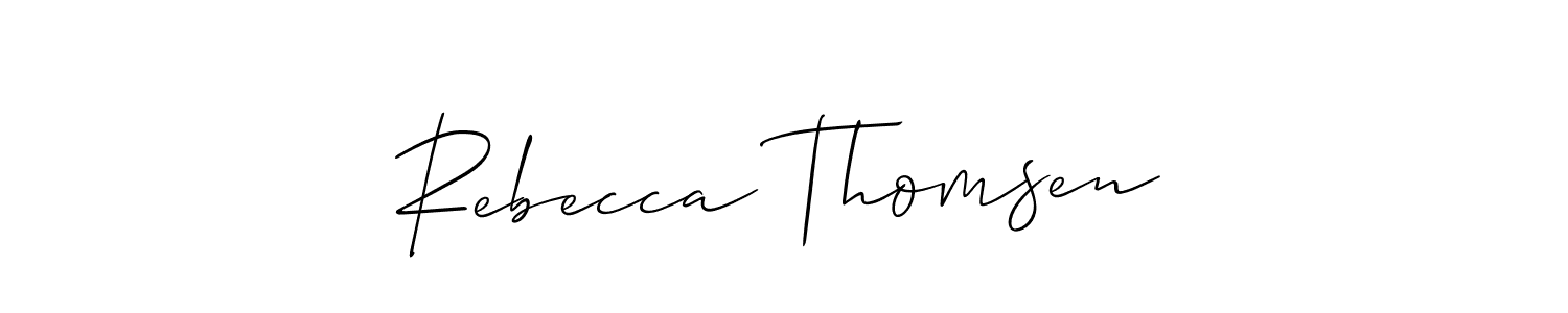 It looks lik you need a new signature style for name Rebecca Thomsen. Design unique handwritten (Allison_Script) signature with our free signature maker in just a few clicks. Rebecca Thomsen signature style 2 images and pictures png