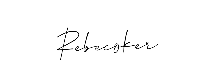 Make a short Rebecoker signature style. Manage your documents anywhere anytime using Allison_Script. Create and add eSignatures, submit forms, share and send files easily. Rebecoker signature style 2 images and pictures png