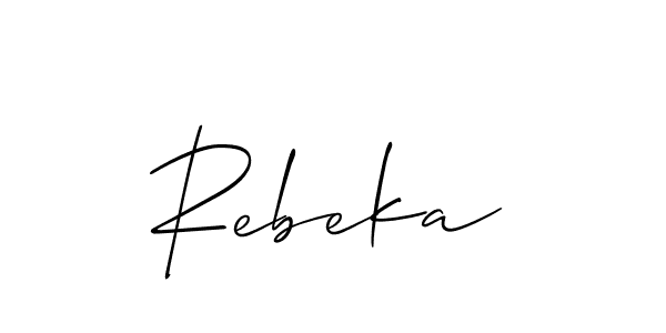 Once you've used our free online signature maker to create your best signature Allison_Script style, it's time to enjoy all of the benefits that Rebeka name signing documents. Rebeka signature style 2 images and pictures png