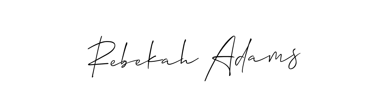 It looks lik you need a new signature style for name Rebekah Adams. Design unique handwritten (Allison_Script) signature with our free signature maker in just a few clicks. Rebekah Adams signature style 2 images and pictures png