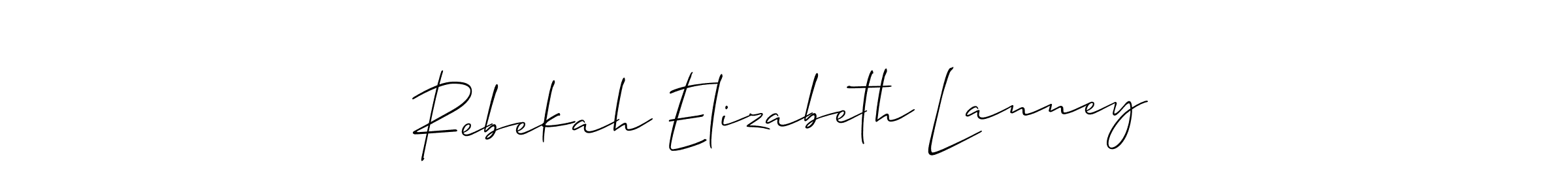 The best way (Allison_Script) to make a short signature is to pick only two or three words in your name. The name Rebekah Elizabeth Lanney include a total of six letters. For converting this name. Rebekah Elizabeth Lanney signature style 2 images and pictures png