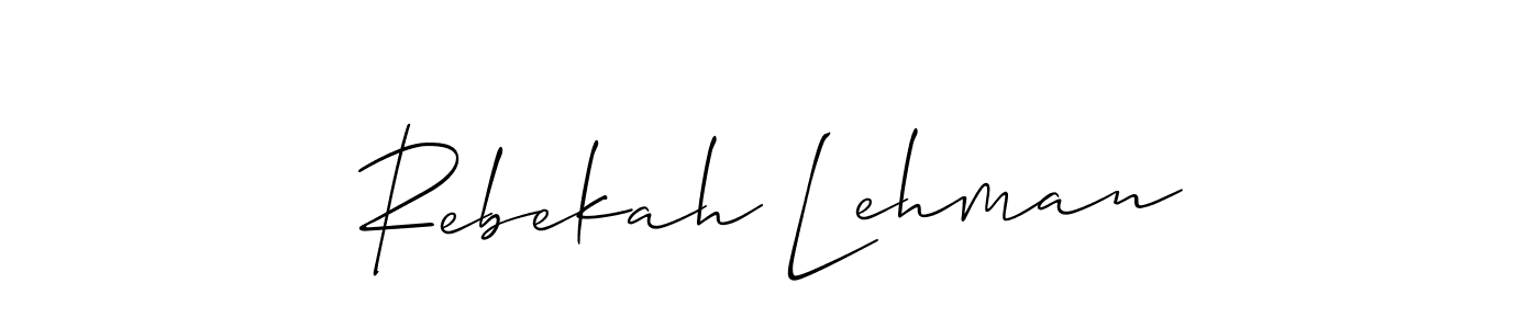 How to make Rebekah Lehman signature? Allison_Script is a professional autograph style. Create handwritten signature for Rebekah Lehman name. Rebekah Lehman signature style 2 images and pictures png