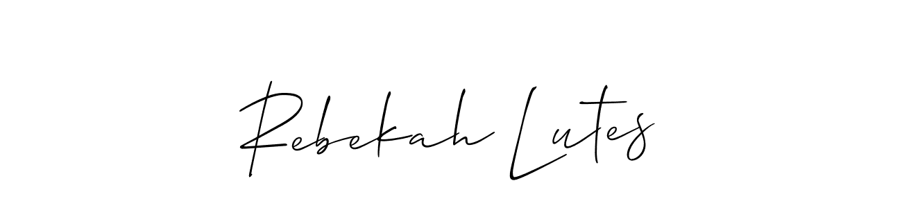 How to make Rebekah Lutes signature? Allison_Script is a professional autograph style. Create handwritten signature for Rebekah Lutes name. Rebekah Lutes signature style 2 images and pictures png