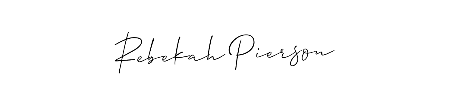 Similarly Allison_Script is the best handwritten signature design. Signature creator online .You can use it as an online autograph creator for name Rebekah Pierson. Rebekah Pierson signature style 2 images and pictures png