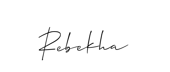 Rebekha stylish signature style. Best Handwritten Sign (Allison_Script) for my name. Handwritten Signature Collection Ideas for my name Rebekha. Rebekha signature style 2 images and pictures png