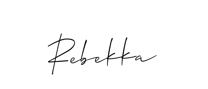 The best way (Allison_Script) to make a short signature is to pick only two or three words in your name. The name Rebekka include a total of six letters. For converting this name. Rebekka signature style 2 images and pictures png