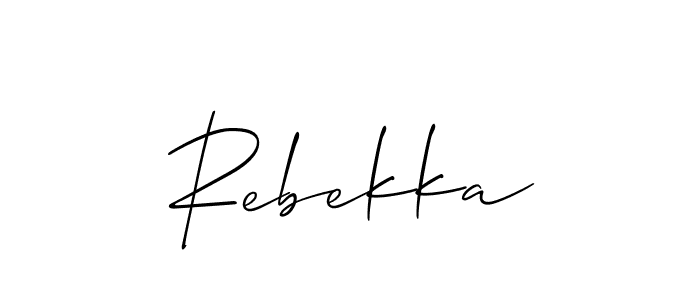 The best way (Allison_Script) to make a short signature is to pick only two or three words in your name. The name Rebekka include a total of six letters. For converting this name. Rebekka signature style 2 images and pictures png