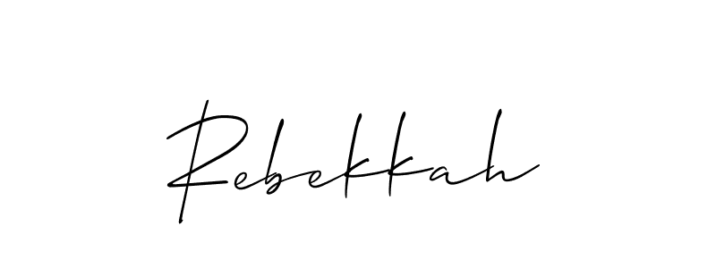 Make a short Rebekkah signature style. Manage your documents anywhere anytime using Allison_Script. Create and add eSignatures, submit forms, share and send files easily. Rebekkah signature style 2 images and pictures png