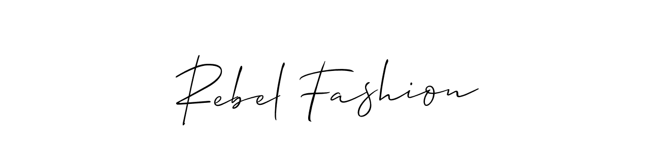 How to make Rebel Fashion name signature. Use Allison_Script style for creating short signs online. This is the latest handwritten sign. Rebel Fashion signature style 2 images and pictures png