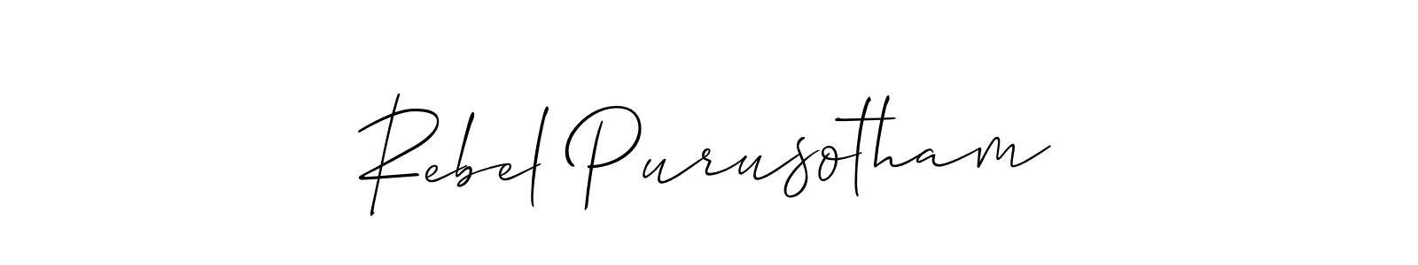 This is the best signature style for the Rebel Purusotham name. Also you like these signature font (Allison_Script). Mix name signature. Rebel Purusotham signature style 2 images and pictures png