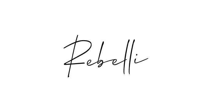 Also we have Rebelli name is the best signature style. Create professional handwritten signature collection using Allison_Script autograph style. Rebelli signature style 2 images and pictures png