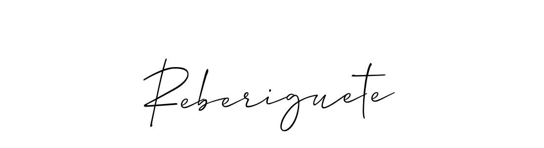 Design your own signature with our free online signature maker. With this signature software, you can create a handwritten (Allison_Script) signature for name Reberiguete. Reberiguete signature style 2 images and pictures png