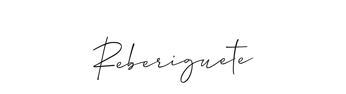 Design your own signature with our free online signature maker. With this signature software, you can create a handwritten (Allison_Script) signature for name Reberiguete. Reberiguete signature style 2 images and pictures png