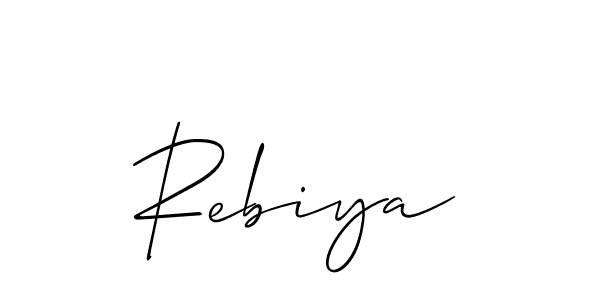 if you are searching for the best signature style for your name Rebiya. so please give up your signature search. here we have designed multiple signature styles  using Allison_Script. Rebiya signature style 2 images and pictures png