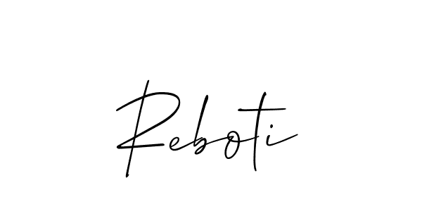 Design your own signature with our free online signature maker. With this signature software, you can create a handwritten (Allison_Script) signature for name Reboti. Reboti signature style 2 images and pictures png