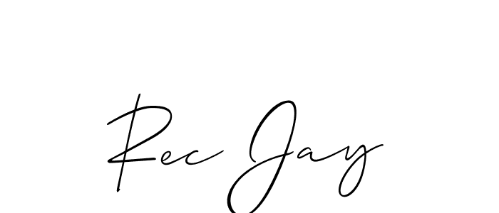 Check out images of Autograph of Rec Jay name. Actor Rec Jay Signature Style. Allison_Script is a professional sign style online. Rec Jay signature style 2 images and pictures png
