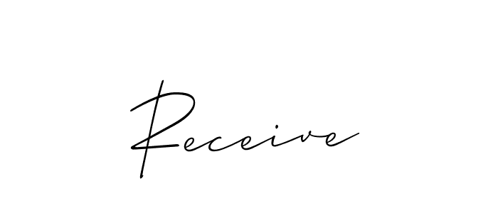 Create a beautiful signature design for name Receive. With this signature (Allison_Script) fonts, you can make a handwritten signature for free. Receive signature style 2 images and pictures png