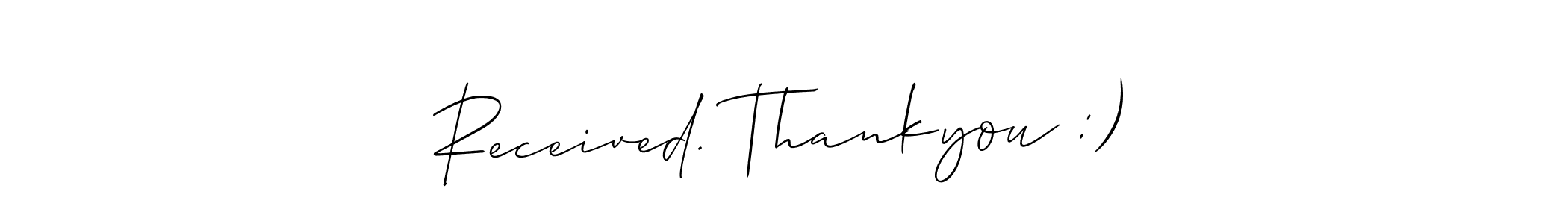 Similarly Allison_Script is the best handwritten signature design. Signature creator online .You can use it as an online autograph creator for name Received. Thankyou :). Received. Thankyou :) signature style 2 images and pictures png