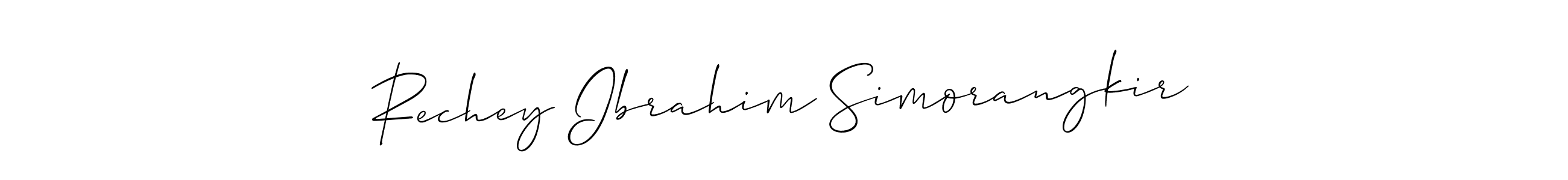 Create a beautiful signature design for name Rechey Ibrahim Simorangkir. With this signature (Allison_Script) fonts, you can make a handwritten signature for free. Rechey Ibrahim Simorangkir signature style 2 images and pictures png