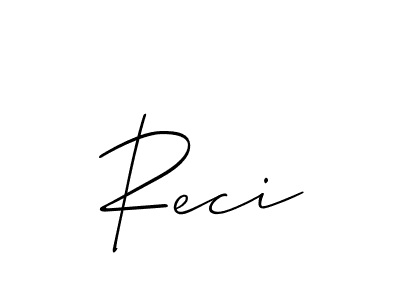 How to make Reci name signature. Use Allison_Script style for creating short signs online. This is the latest handwritten sign. Reci signature style 2 images and pictures png