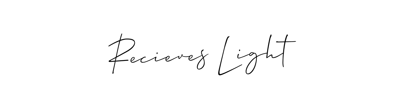 It looks lik you need a new signature style for name Recieves Light. Design unique handwritten (Allison_Script) signature with our free signature maker in just a few clicks. Recieves Light signature style 2 images and pictures png